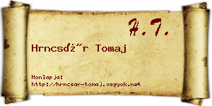 Hrncsár Tomaj névjegykártya